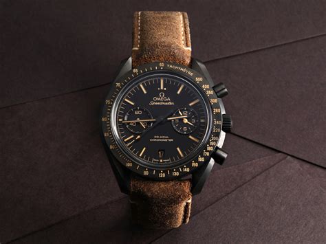 omega speedmaster brown|Omega Speedmaster dark side moon.